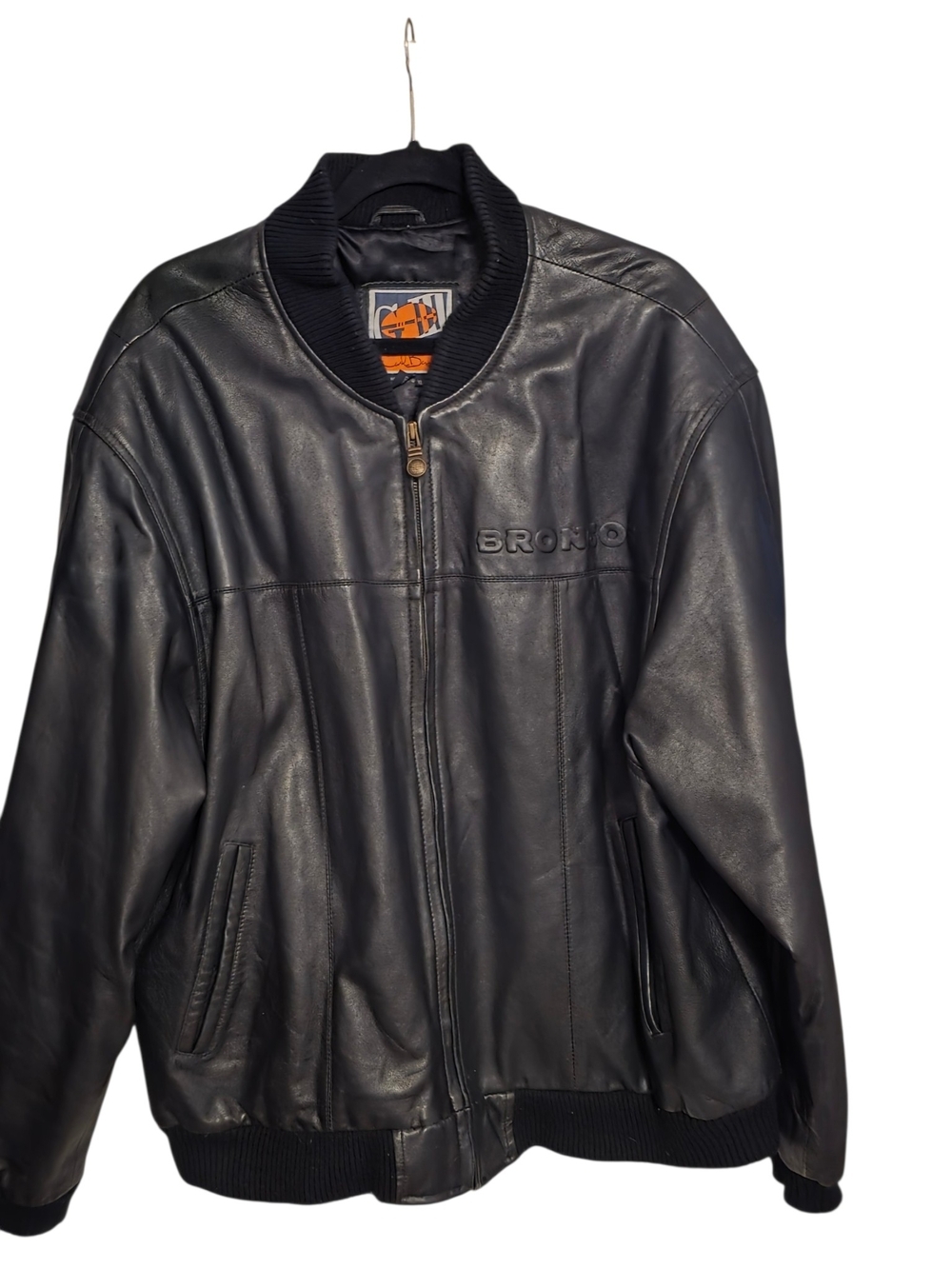 ​Vintage Denver Broncos G-III Carl Banks Leather Jacket XL Bomber Black